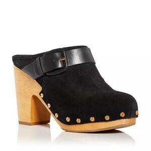 NWOT Veronica Beard Shoes New Dacey Buckled Strap Clogs Black size 10